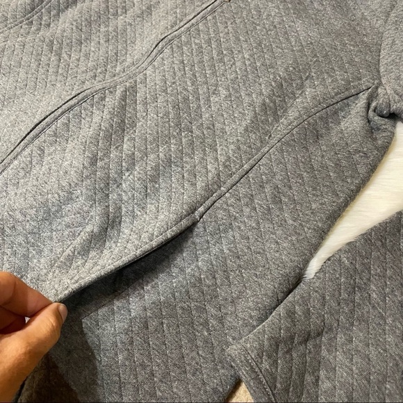 Croft & Barrow: Quilted Heather Grey Full Zip Up Loungewear Jacket Coat Medium - Picture 12 of 12